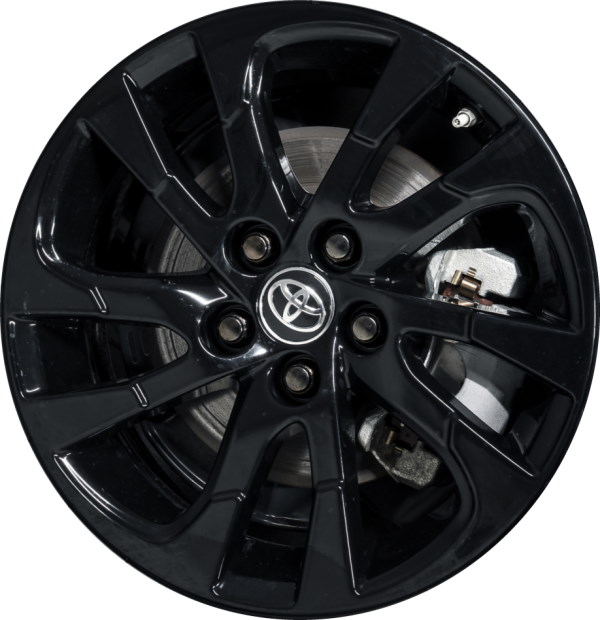 Toyota Prius 2022 powder coat black 15x6.5 aluminum wheels or rims. Hollander part number ALY75245U45, OEM part number Not Yet Known.