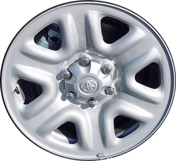 Toyota Tundra 2022-2024 powder coat silver 18x7.5 steel wheels or rims. Hollander part number 75275, OEM part number 42601-0C070.