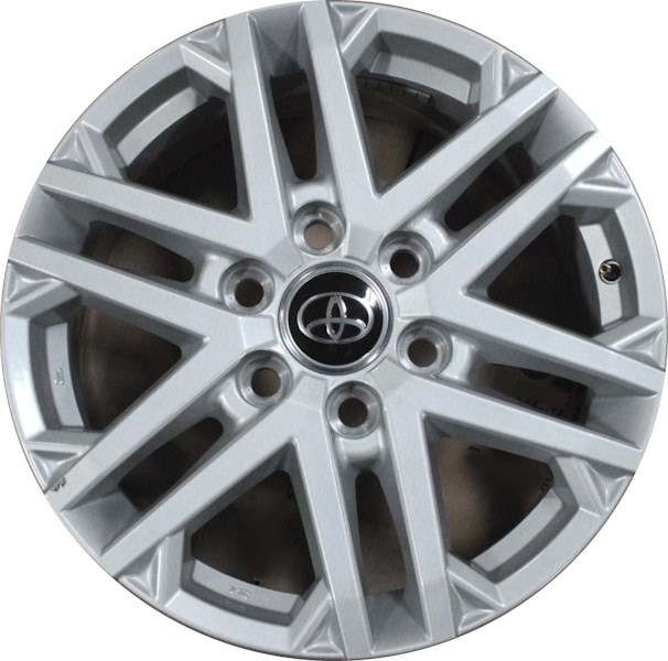 Toyota Sequoia 2023-2025, Tundra 2022-2025 powder coat silver 18x7.5 aluminum wheels or rims. Hollander part number 75281, OEM part number 426110C280, 426110C290.