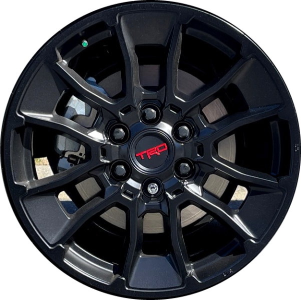 Toyota Tundra 2022-2024 powder coat black 20x8.5 aluminum wheels or rims. Hollander part number ALY65196, OEM part number PT94634221F2.