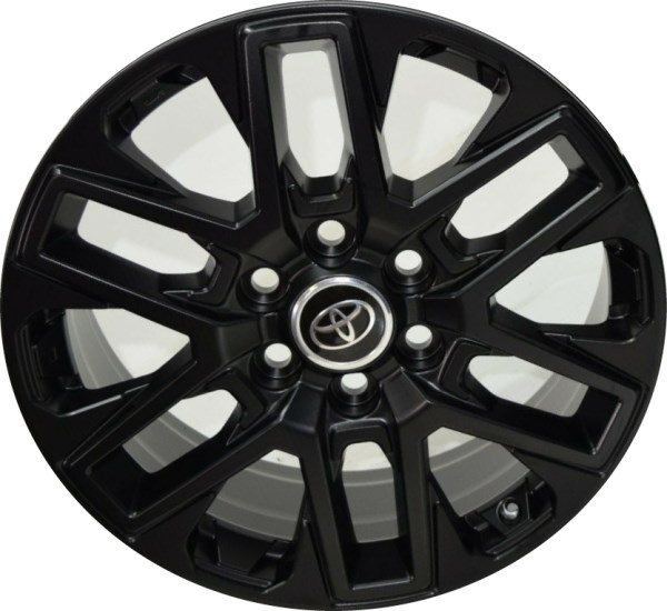 Toyota Sequoia 2023-2024, Tundra 2022-2024 powder coat black 20x8 aluminum wheels or rims. Hollander part number ALY75276A, OEM part number PT946342202F.