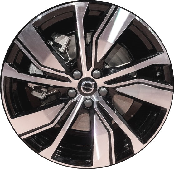 Volvo XC40 2021-2023 black machined 20x8 aluminum wheels or rims. Hollander part number ALY70511, OEM part number 322433764.
