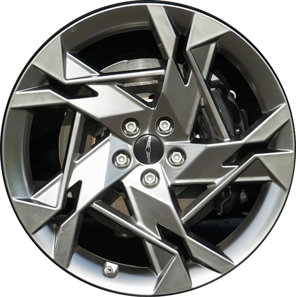 Genesis GV60 2023-2025 powder coat hyper silver 21x8.5 aluminum wheels or rims. Hollander part number ALY70827, OEM part number 52910-CU400.