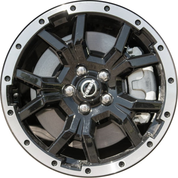 Nissan Pathfinder Rock Creek Edition 2023-2025 black machined 18x8 aluminum wheels or rims. Hollander part number 62875 95487, OEM part number 403001A54A