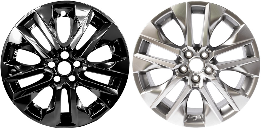 Toyota RAV4 2019-2024 Black, 10 Spoke, Plastic Hubcaps, Wheel Covers, Wheel Skins, Imposters. ONLY Fits 19 Inch Alloy Wheel Pictured. Part Number IMP-9977GB.