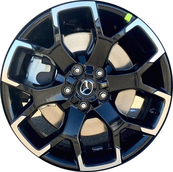 Mazda CX-50 2023-2025 black machined 18x8 aluminum wheels or rims. Hollander part number ALY65018, OEM part number 9965388080.