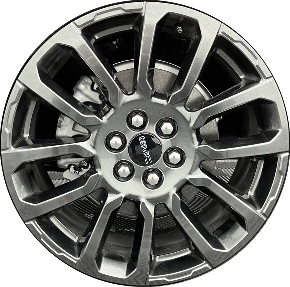 GMC Acadia 2022-2023 powder coat hyper charcoal 20x8 aluminum wheels or rims. Hollander part number ALY14003B, OEM part number 85525506.