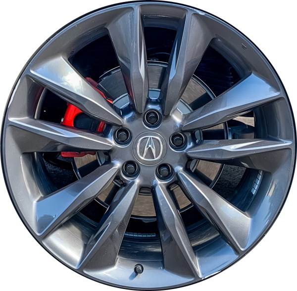 Acura MDX 2022-2024 powder coat silver 21x9.5 aluminum wheels or rims. Hollander part number ALY71885A, OEM part number 42800-TYB-A20.