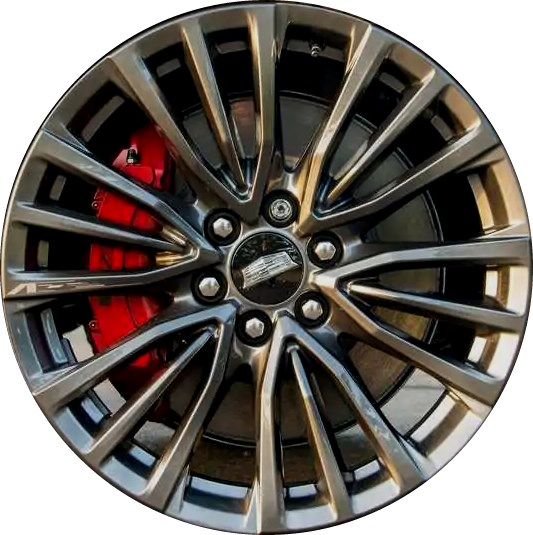 Cadillac Escalade-V 2023-2025 charcoal painted 22x9 aluminum wheels or rims. Hollander part number ALY4883, OEM part number 84258723.