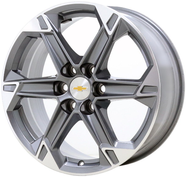 Chevrolet Blazer 2023-2024 dark grey machined 18x8 aluminum wheels or rims. Hollander part number ALY14083A, OEM part number 84519569.