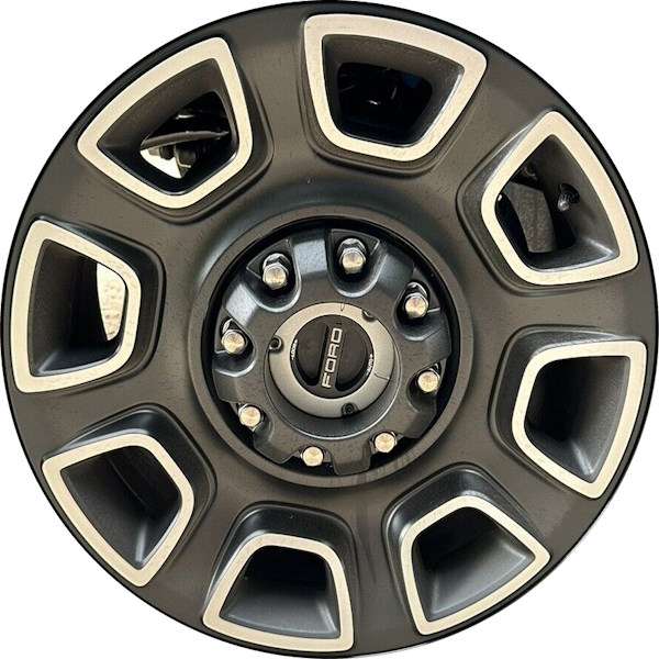Ford F-250 2023-2025, F-350 SRW 2023-2025 Black Machined 20x8 aluminum wheels or rims. Hollander part number ALY10486, OEM part number PC3Z1007H.