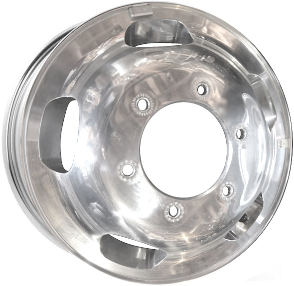 Ford Transit 350 HD DRW 2020-2024 polished 16x6 aluminum wheels or rims. Hollander part number ALY10285, OEM part number LK4Z1007B.