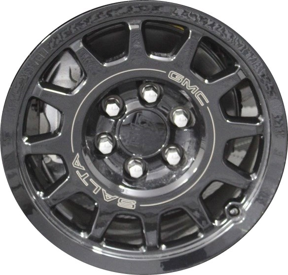 GMC Sierra 1500 2023-2025 AEV powder coat black 18x8.5 aluminum wheels or rims. Hollander part number ALYGZ066HH, OEM part number 85157262