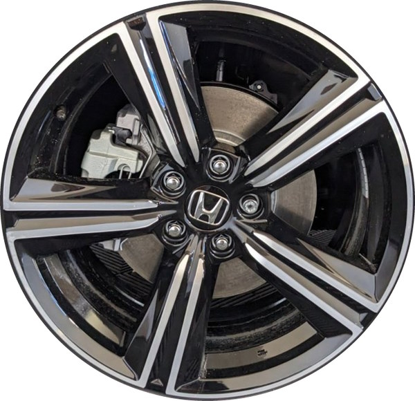 Honda Accord 2023-2025 black machined 19x8.5 aluminum wheels or rims. Hollander part number ALY60307A, OEM part number 42800-30B-AE0.