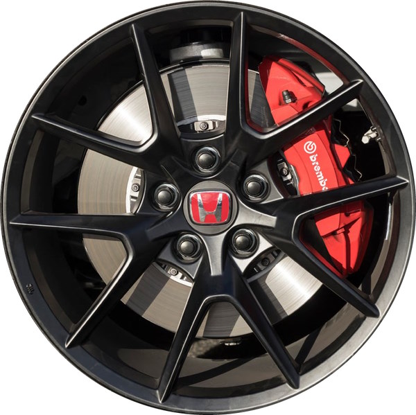 Honda Civic Type R 2023-2025  powder coat black 19x9.5 aluminum wheels or rims. Hollander part number ALY60322, OEM part number 42700T60A92.