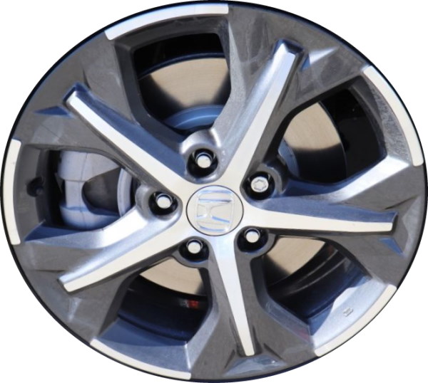 Honda HR-V 2023-2024 charcoal machined 17x6.5 aluminum wheels or rims. Hollander part number ALY60302B, OEM part number 42700-3W0-A84.