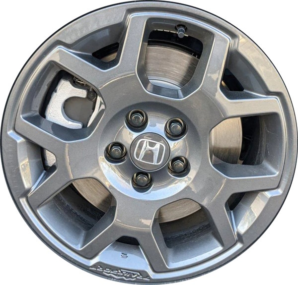 Honda Pilot 2023 grey painted 18x8 aluminum wheels or rims. Hollander part number 95549, OEM part number Not Yet Known.
