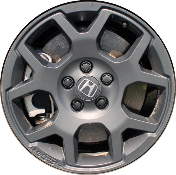 Honda Pilot 2023-2025 grey painted 18x8 aluminum wheels or rims. Hollander part number ALY60313, OEM part number 42700-T90-A61.