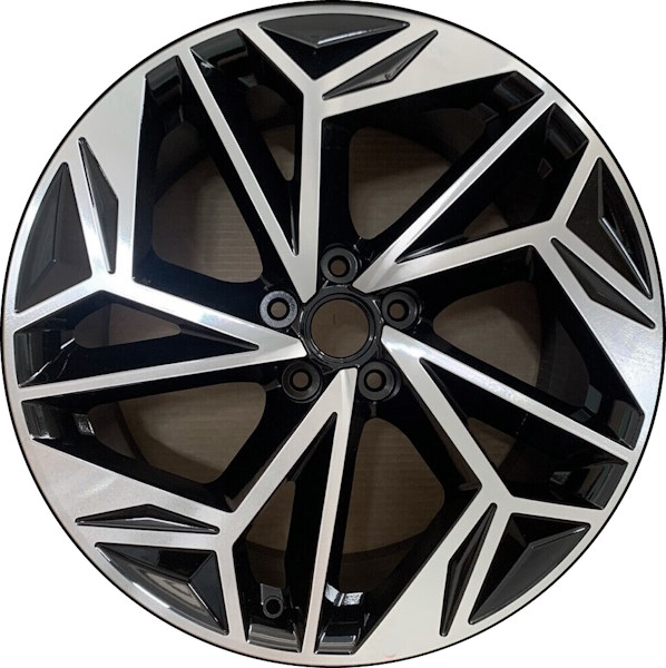 Hyundai Ioniq 6 2023-2025 black machined 20x8.5 aluminum wheels or rims. Hollander part number ALY10512, OEM part number 52910-KL310.