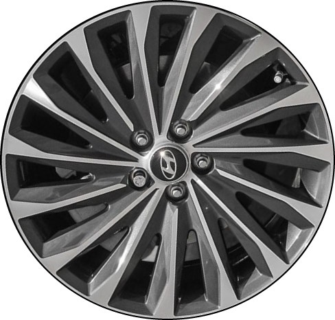 Hyundai Palisade Calligraphy  2023-2025 grey machined 20x7.5 aluminum wheels or rims. Hollander part number 71048a OEM part number 52910S8820.