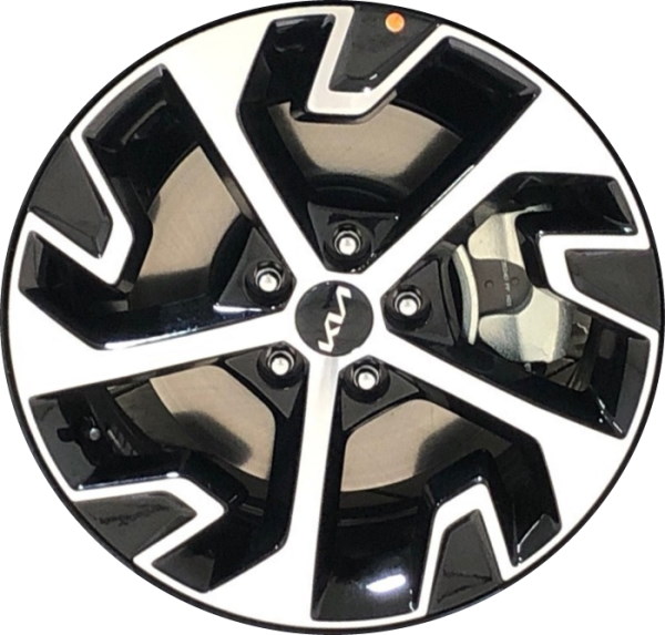 KIA Sportage 2023-2024 black machined 18x7.5 aluminum wheels or rims. Hollander part number ALY74629, OEM part number 52910P1200, 52910R2220, 52910CH200.