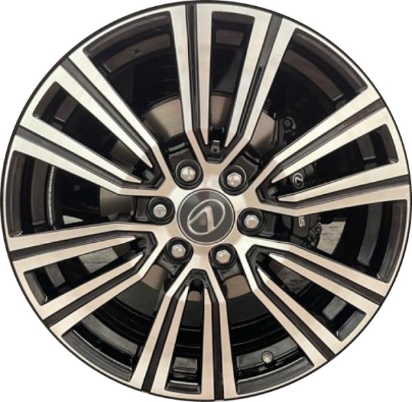 Lexus LX600 2022-2025 black machined 22x8 aluminum wheels or rims. Hollander part number 74402b, OEM part number 4261160G10.