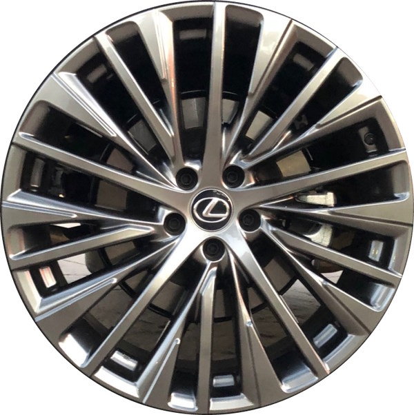 Lexus RX350 2023-2025, RX350h 2023-2025, RX450h 2023-2024 powder coat hyper grey 21x8 aluminum wheels or rims. Hollander part number ALY74422A, OEM part number 42611-48C30, 42611-0E870, 42611-0E860.