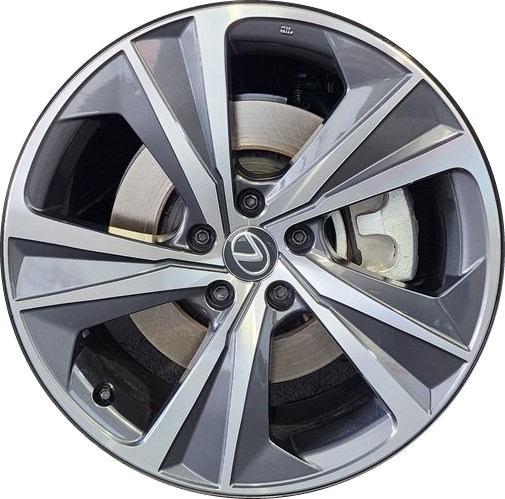 Lexus RX350 2023-2025, RX350h 2023-2025 charcoal machined 19x8 aluminum wheels or rims. Hollander part number ALY74419, OEM part number 42611-0E800 42611-48B90 42611-0E810.