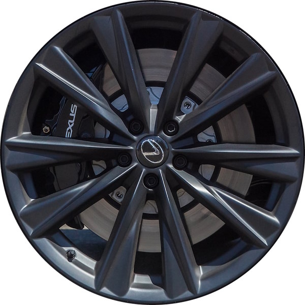 Lexus RX350 2023, RX500h 2023 powder coat matte black 21x8 aluminum wheels or rims. Hollander part number RX350U30, OEM part number Not Yet Known.
