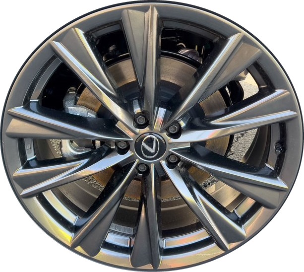 Lexus RX350 2023-2025, RX500h 2023-2025 powder coat hyper grey 21x8 aluminum wheels or rims. Hollander part number RX350U30, OEM part number 4261A-48330, 42611-0E890, 42611-0E880.