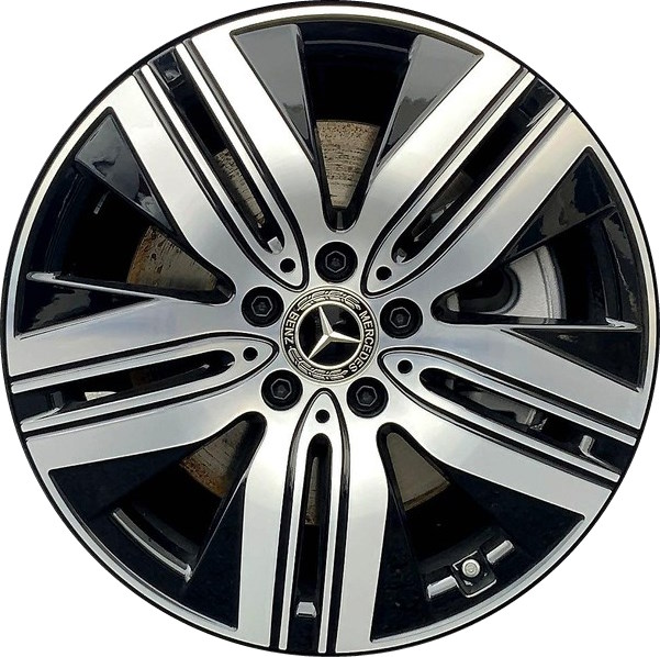 Mercedes-Benz EQB 250+ 2023-2024 EQB 300 2023-2024 black machined 18x7.5 aluminum wheels or rims. Hollander part number ALY85850, OEM part number 24340114007X23.