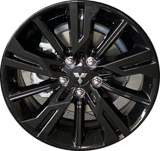 Mitsubishi Eclipse Cross 2023-2025 powder coat black 18x7 aluminum wheels or rims. Hollander part number ALY66050B, OEM part number 40300W890P.