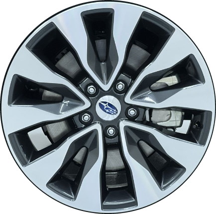 Subaru Outback 2023-2024 charcoal machined 18x7 aluminum wheels or rims. Hollander part number ALY68902A, OEM part number 28111AN20A.