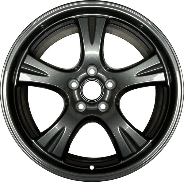 Subaru Solterra 2023-2025, Toyota bZ4X 2023-2025 powder coat charcoal 18x7.5 aluminum wheels or rims. Hollander part number ALY75456, OEM part number 4261142860, 426110R510, 426110R630.