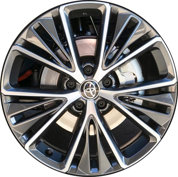 Toyota Prius 2023-2025 charcoal machined 19x6.5 aluminum wheels or rims. Hollander part number ALY75285, OEM part number 42611-47551, 42611-47671.