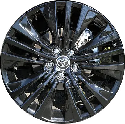 Toyota Venza 2023-2024 powder coat black 19x7 aluminum wheels or rims. Hollander part number ALY69171B, OEM part number 4261148B40.