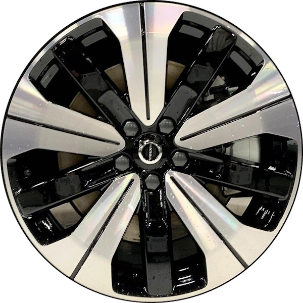 Volvo C40 2023, XC40 2023, XC60 2023 black machined 19x7.5 aluminum wheels or rims. Hollander part number ALY70529, OEM part number 321436271.