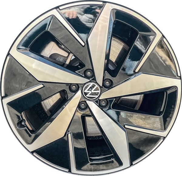 Volkswagen ID.4 2023-2025 black machined 20x8 aluminum wheels or rims. Hollander part number ALY70106, OEM part number 11K601025DFZZ.