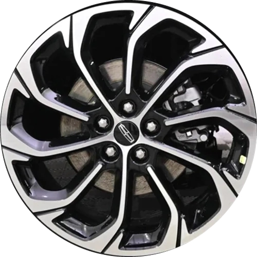 Lincoln Nautilus 2024-2025 black machined 21x8 aluminum wheels or rims. Hollander part number 10564 95904, OEM part number R2TZ1007E