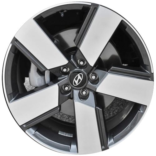 Hyundai Santa Fe 2024-2025 charcoal machined 20x8.5 aluminum wheels or rims. Hollander part number 71093 95845, OEM part number 52910R6210