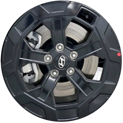 Hyundai Santa Fe 2024-2025 powder coat black 18x7.5 aluminum wheels or rims. Hollander part number 71092 95846, OEM part number 52910R6150