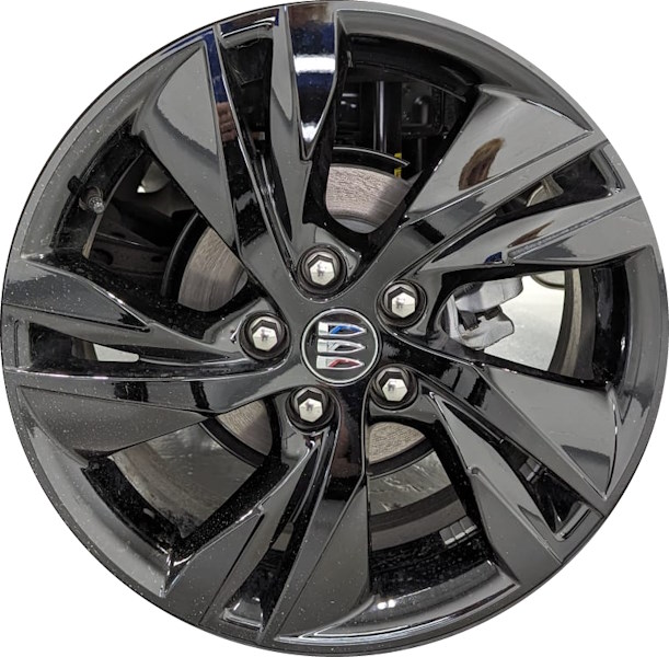 Buick Encore GX 2024-2025 powder coat black 18x7.5 aluminum wheels or rims. Hollander part number ALY14099A, OEM part number 60006974