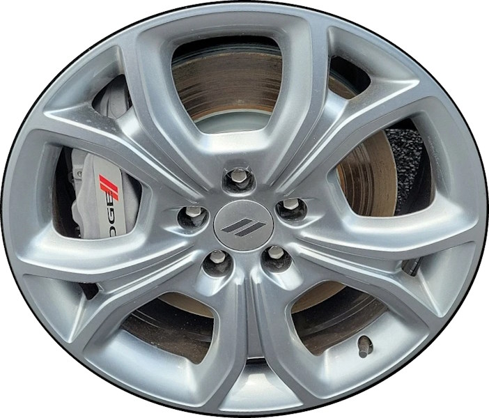 Dodge Hornet 2023-2024 Powder Hyper Silver 18x7.5 aluminum wheels or rims. Hollander part number ALY02345b, OEM part number 2024 Dodge Hornet Wheels Rims Hyper Silver 68620095AA