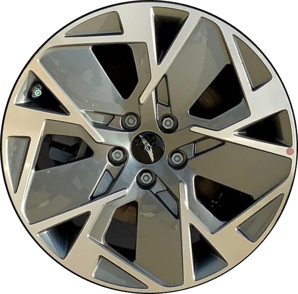 Genesis GV60 2023-2025 grey machined 19x8 Inch aluminum wheels or rims. Hollander part number ALY71088, OEM part number 52910CU100