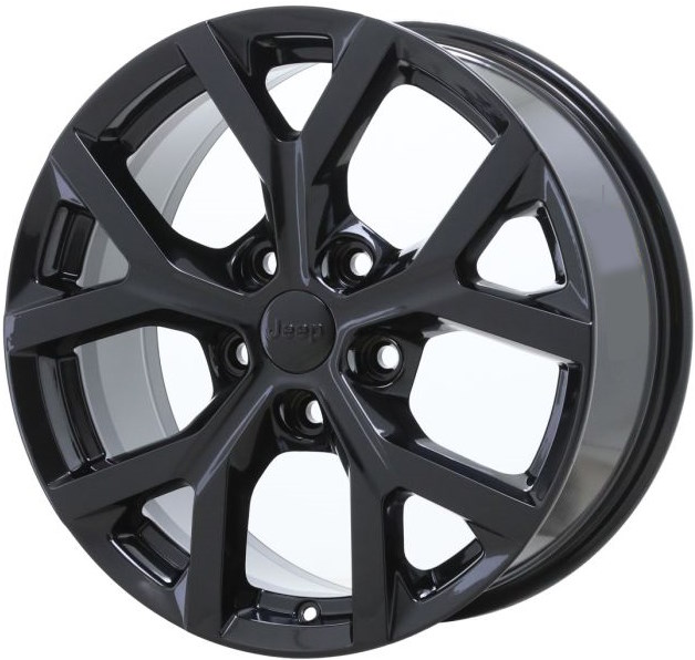 Jeep Grand Cherokee 2024-2025, Grand Cherokee L 2024-2025 powder coat black 18x8 aluminum wheels or rims. Hollander part number ALY9285U45, OEM part number Not Yet Known.