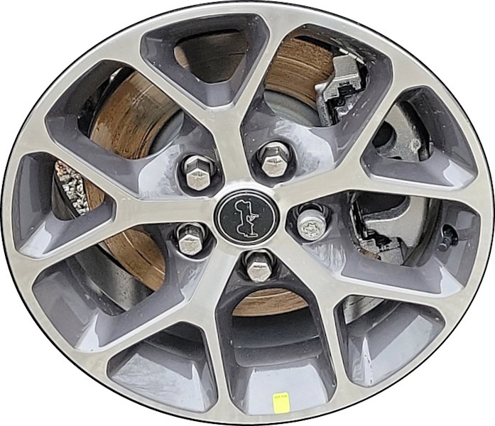 Jeep Gladiator‎ 2024-2025, Wrangler 2024-2025 grey machined 17x7.5 aluminum wheels or rims. Hollander part number ALY09325, OEM part number 4755596AA