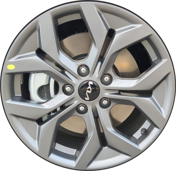 KIA Seltos 2024-2025 powder coat grey 17x7 aluminum wheels or rims. Hollander part number 71071 95636  , OEM part number. 5291005400