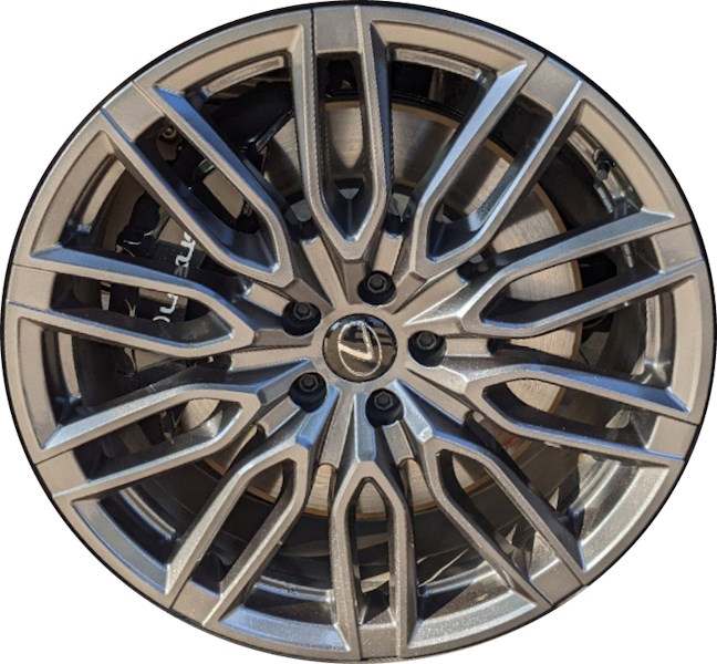 Lexus RX350 2023-2024, RX500h 2023-2025 powder coat grey 21x8 aluminum wheels or rims. Hollander part number ALY74420, OEM part number 42611-WY410.