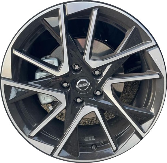 Nissan Sentra 2024-2025 black machined 18x7.5 Inch aluminum wheels or rims. Hollander part number 62878 94080, OEM part number 403006LY3C