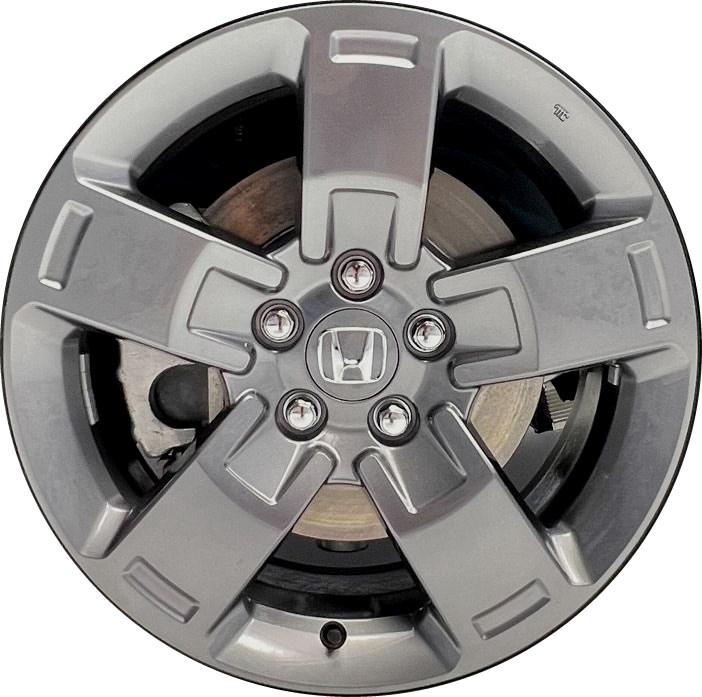 Honda Ridgeline 2024-2025 powder coat dark grey 18x8 Inch aluminum wheels or rims. Hollander part number ALY63811c, OEM part number 42700T6ZAB1